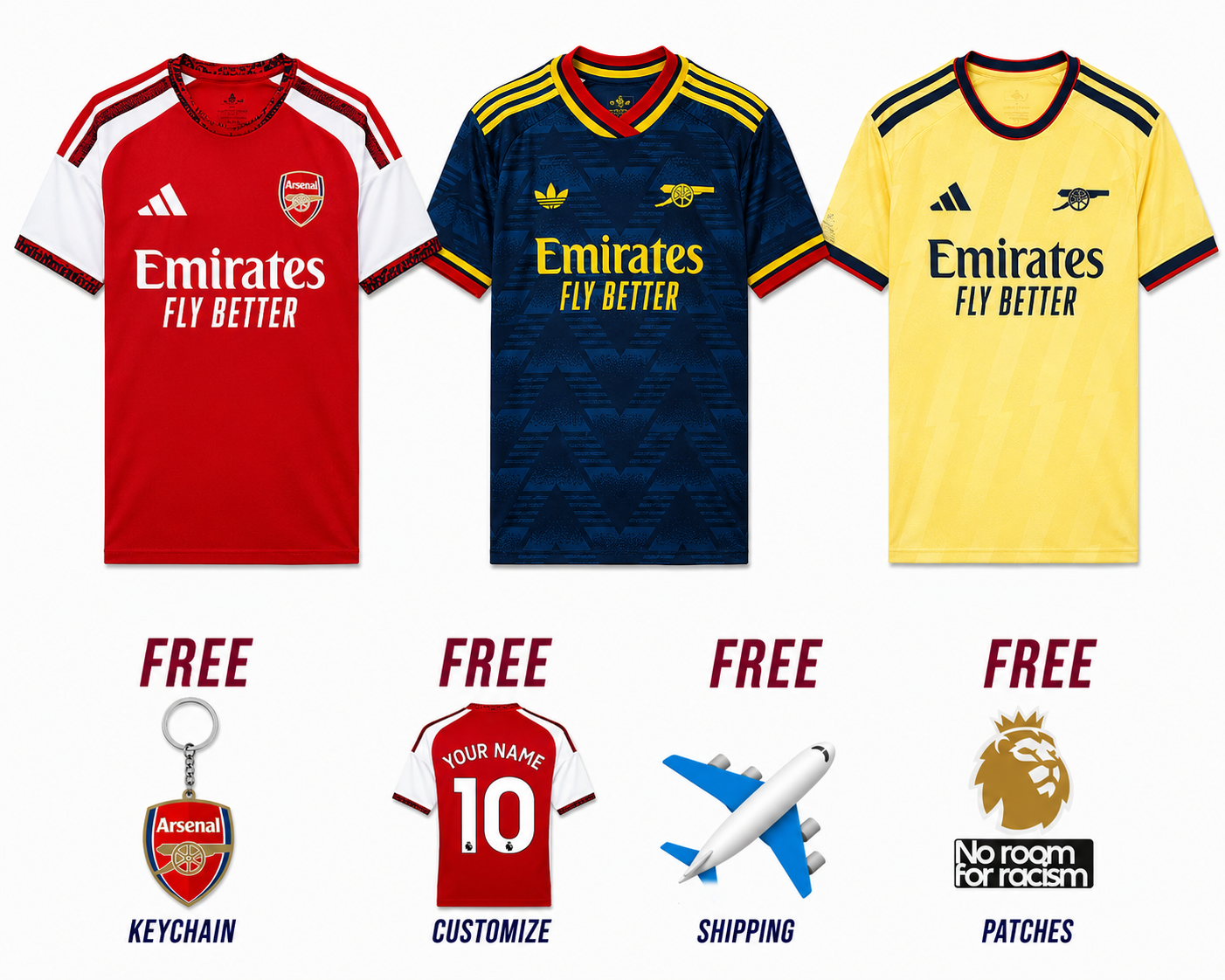 Combo Arsenal Home Away Third 2026/27