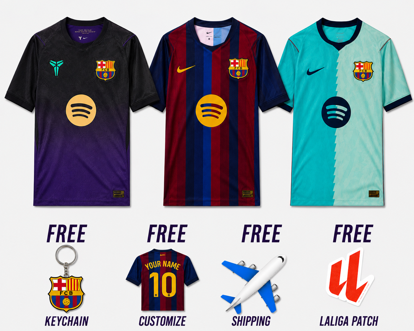 Combo Barcelona Home Away Third 2026/27