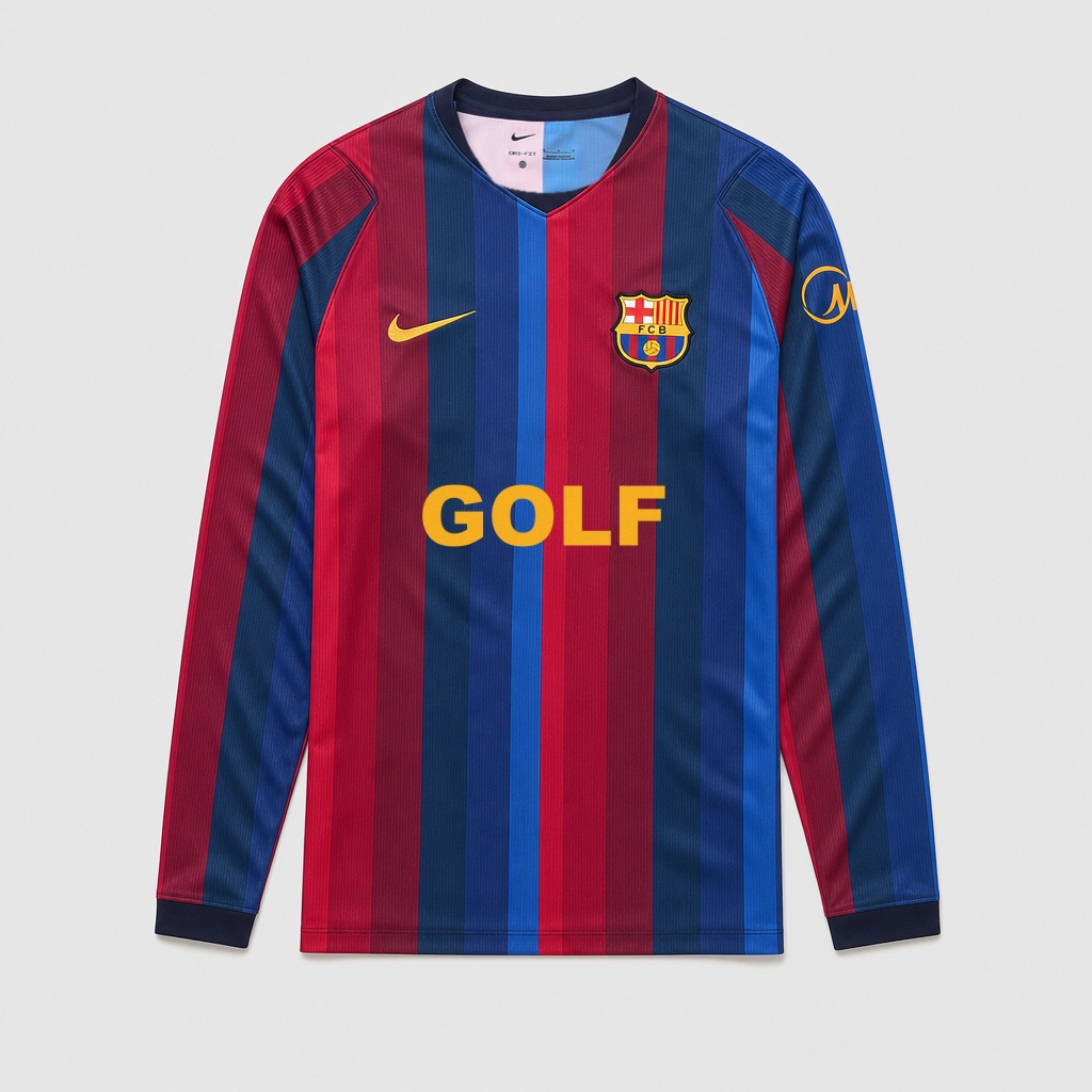 Barcelona GOLF WANG Home 26/27 - Long Sleeve Player Version
